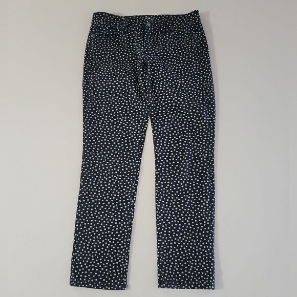 LOFT Ann Taylor Modern Straight Fit Black Polka Dot Jeans - Picture 3 of 14